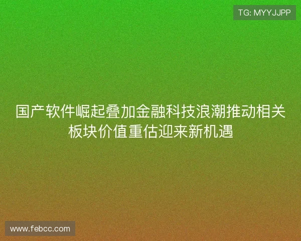 国产软件崛起叠加金融科技浪潮推动相关板块价值重估迎来新机遇
